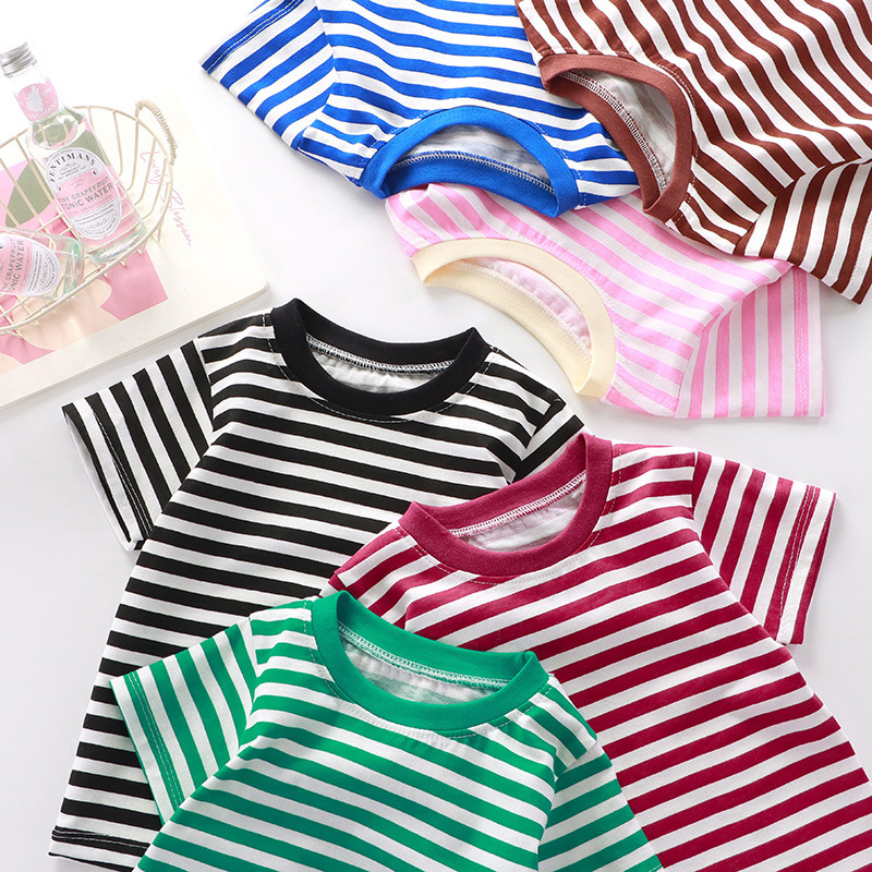 Summer Children's short-sleeved T-shirt cotton boys and girls one-piece baby bottoming shirt factory wholesale New