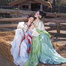 汉虞葵大唐女儿行玉露团 汉服套装 古装上衣上装齐胸裙对襟短衫