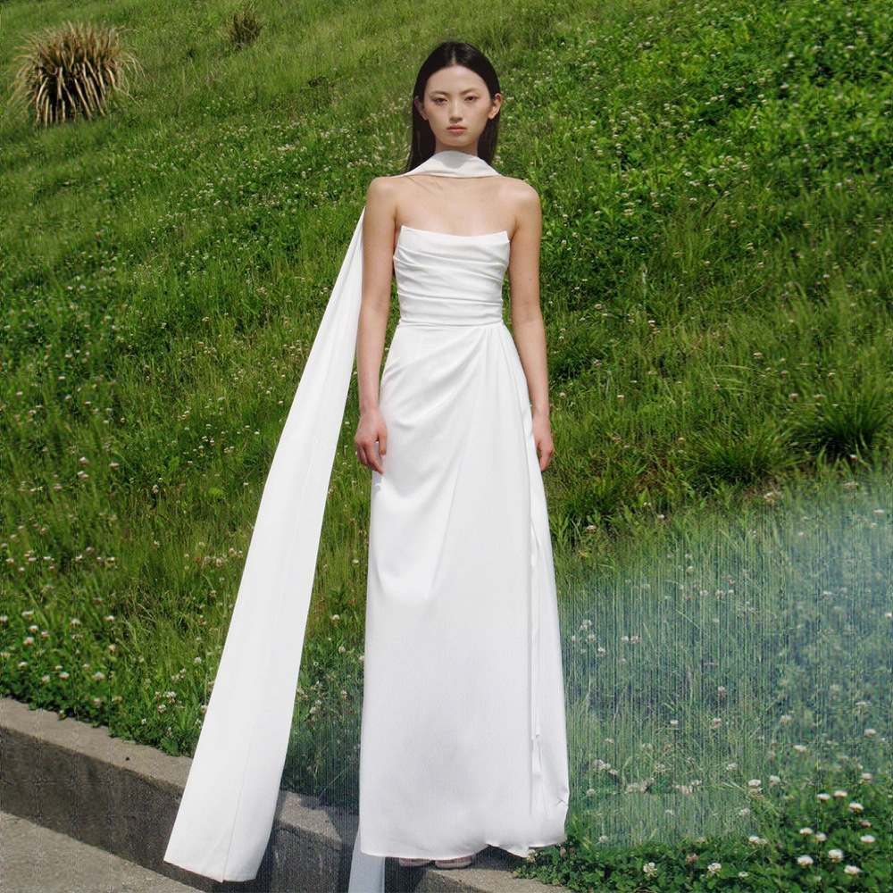 Long elegant tube top for bride