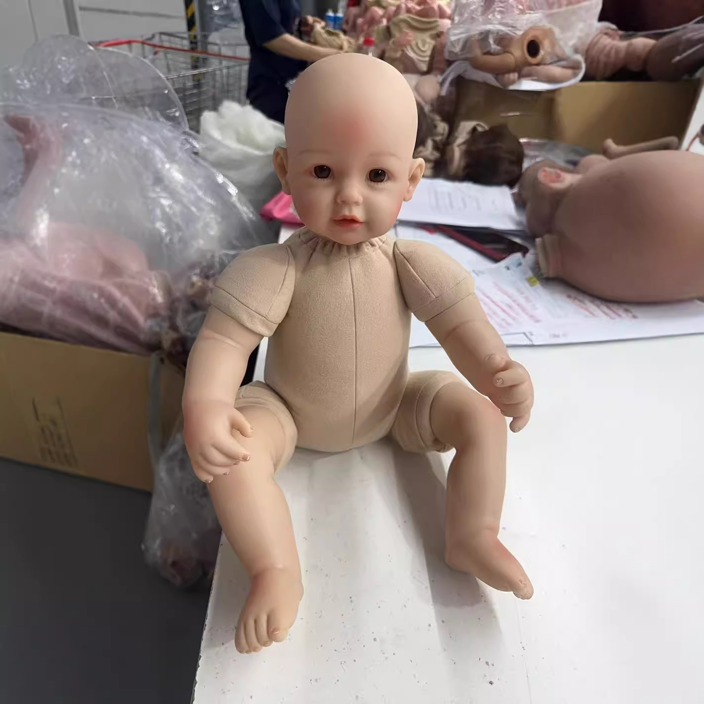 Muñeca desnuda con cuerpo de tela de 50 cm