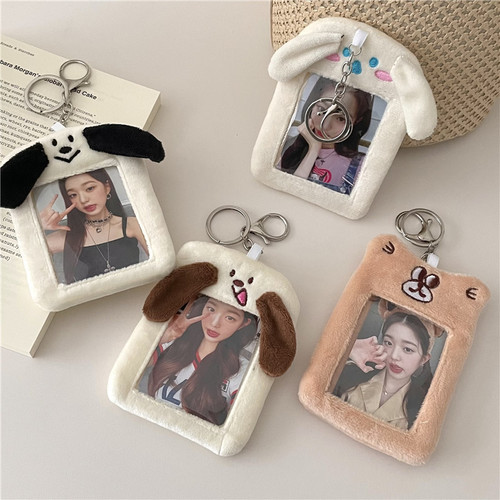 ins original plush card holder Korean campus cute animal meal card polaroid idol card display pendant