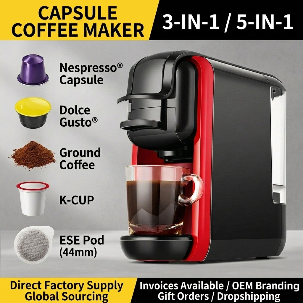 Cross-border multifunctional Italian capsule coffee machine, fully automatic small coffee maker for office, American-style portable capsule machine