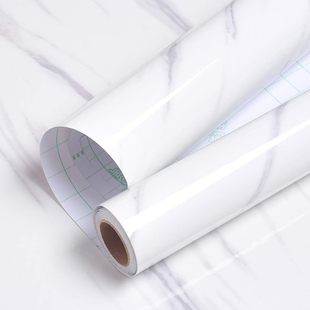 Marble wallpaper peeling and sticking table waterproof marble wallpaper kitchen counter white cabinet wallpaper sticker