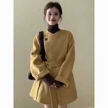 秋冬装搭配一整套韩剧女主穿搭小香风中长款毛呢外套内搭两件套装