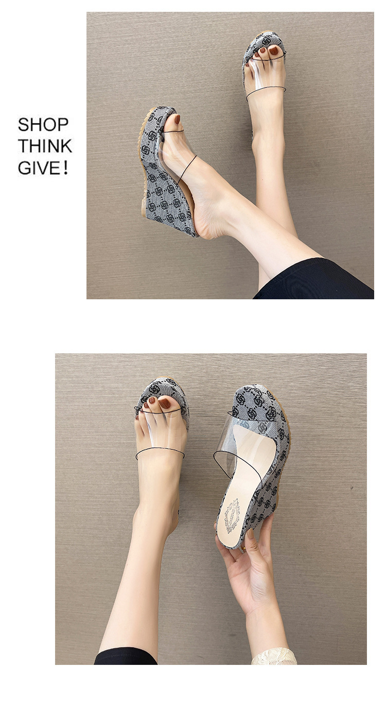Wedge Sandals For Women Transparent Beach Slippers Stylish_voghion.com