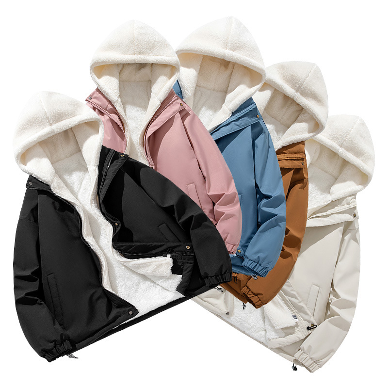 Dropshipping couple's autumn and winter two-piece lamb wool cotton coat 2026 new outdoor fleece-lined thickened cold-proof wholesale