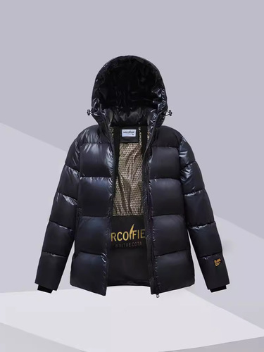 High-end Black Gold Cotton Women's Short 2025 Winter Style Korean Version Hooded Winter Thick Couple's Coat Cold-Resistant Cotton Jacket Trend