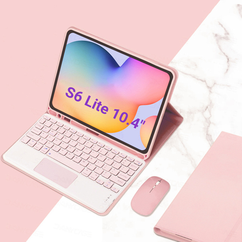 For Samsung Tab A8 A9 S6 Lite Tablet Bluetooth Keyboard Case S9FE Stylus Slot Leather Case