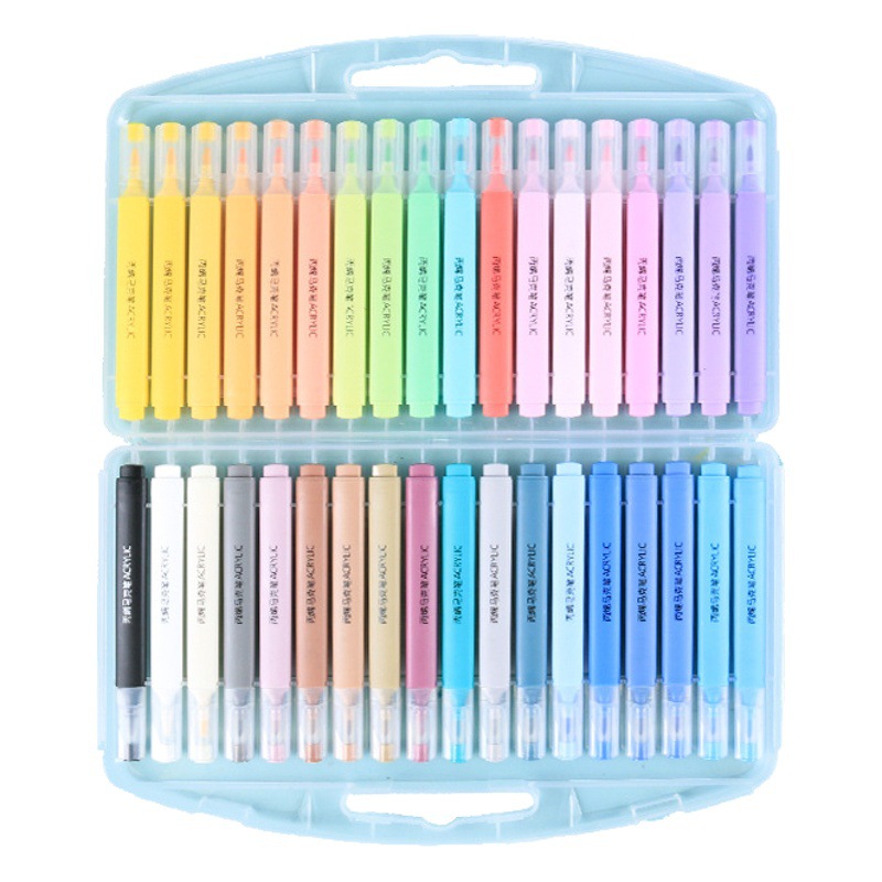 Marcadores acrílicos Giorgione al por mayor, serie macaron de 48 colores, rotuladores lavables a base de agua con punta suave.