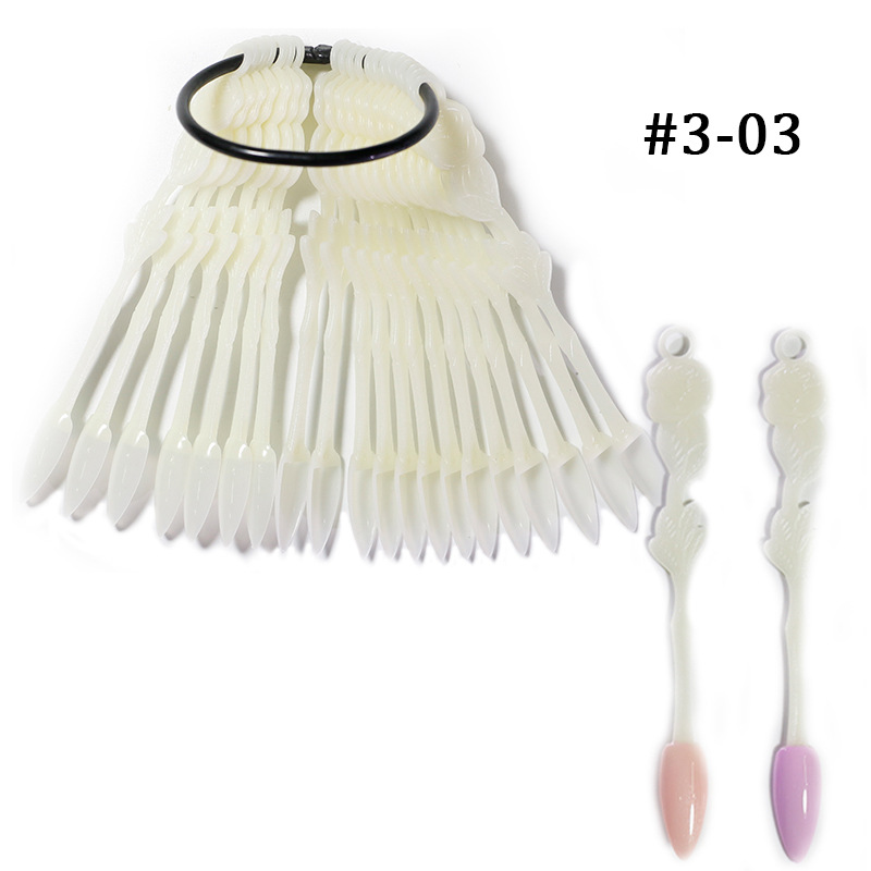 Placa de color de pantalla ZF 24 piezas de práctica de uñas pieza punta de uñas forma de abanico en forma de arco de flores tablero de exhibición de arte de uñas tarjeta de color