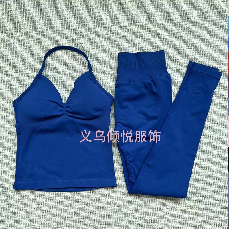 AliExpress venta caliente DFYNE nuevo fitness yoga traje deportivo chaleco halter sujetador pantalones cortos traje mujer