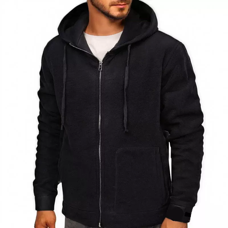 Cardigan solid color hooded sweater coat男士卫衣秋冬外贸专供
