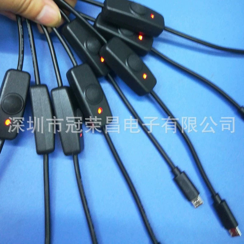 Новый USB выключатель с индикатором, медный кабель 2A&3A зарядки, Micro USB питание для Raspberry Pi