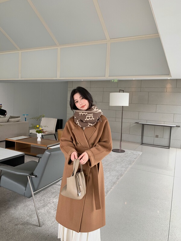 New Autumn and Winter Classic Double-sided 10% Cashmere Coat Women's Lined-out Dress Collar Loose Slim-fit Wool Coat