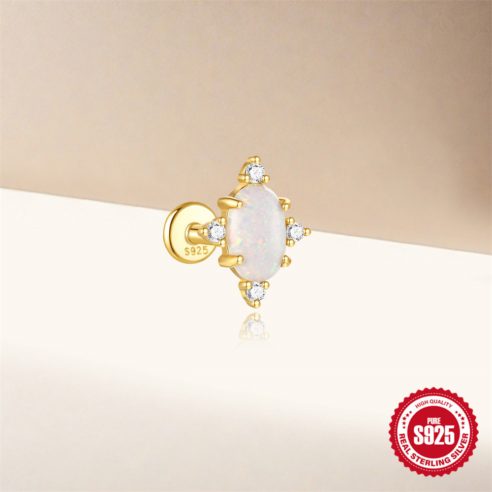 Nuevo comercio exterior de plata de ley S925 Nuevo estilo Aobao Pendientes Xingyue Pendientes de nicho de moda de alta gama