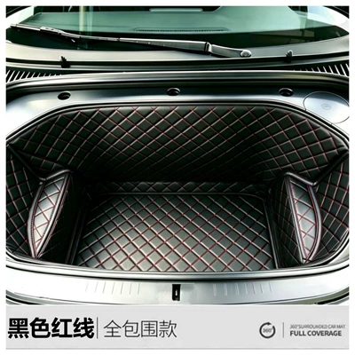 Trunk Mat Energy Vehicle Full-Coverage Front - black-with-red-lines-diamond-pattern-front-trunk-mat-byd-sea-lion-06-new-energy-vehicle-pure-electric