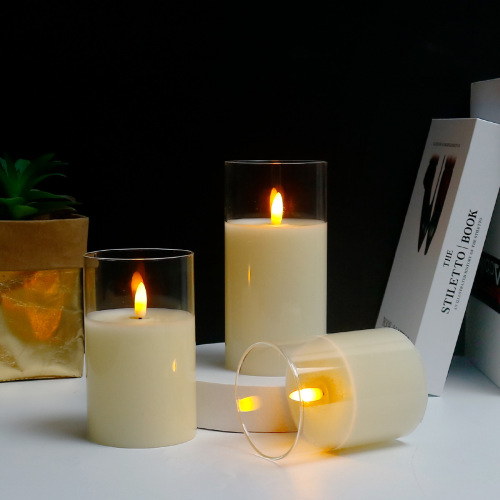 LED Electronic Candle Glass Swing Shaking Candle Birthday Love Seeking Guide Candle Confession Candle Surprise Proposal Candle