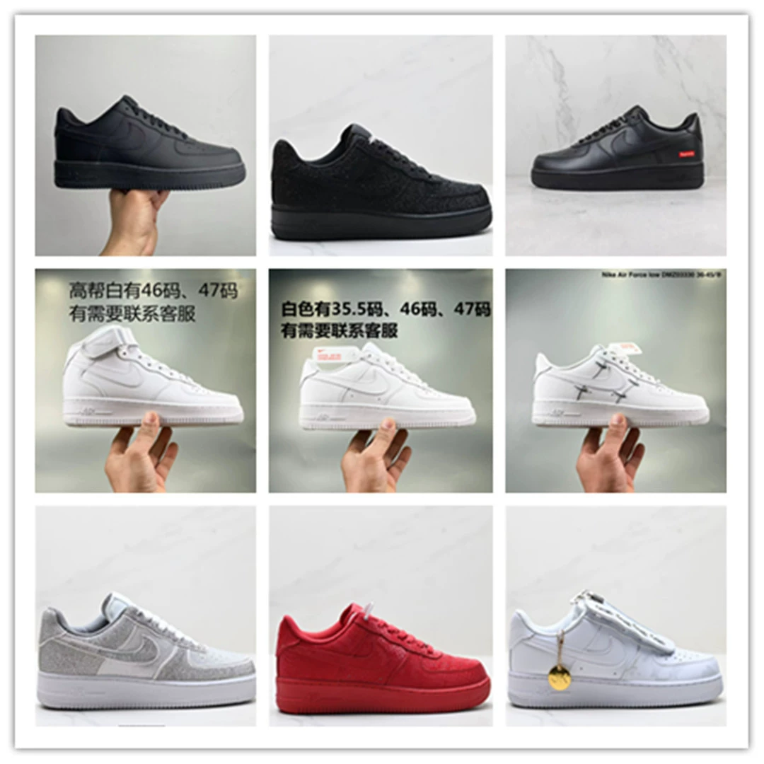 High Version Air Force One White Shoes Af1 Men's and Women's Shoes Couple Shoes Sports Shoes Low-Cut Sneakers Putian Casual Shoes