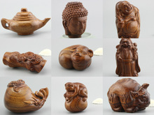 老挝黄花梨木雕手把件貔貅升发十二生肖摆件把玩工艺品