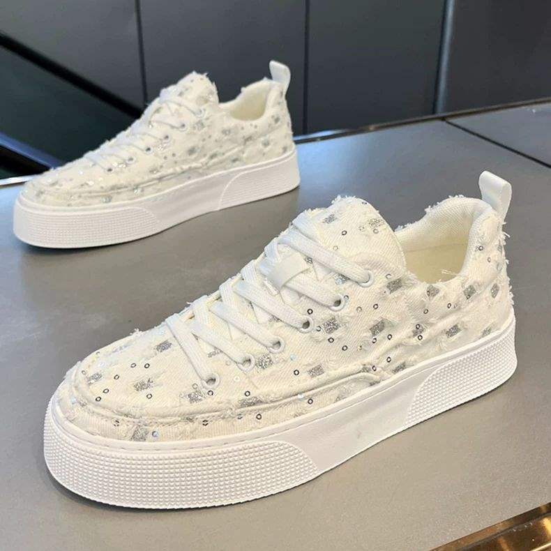2025 Spring New Trendy Men's Shoes Cloth Breathable Casual Shoes Hole Sequins Fashion Personalized Casual Men's Shoes