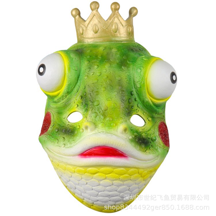 Mascarada de Halloween látex Rana media cara máscara Internet celebridad TikTok adulto rendimiento etapa animal sombrerería