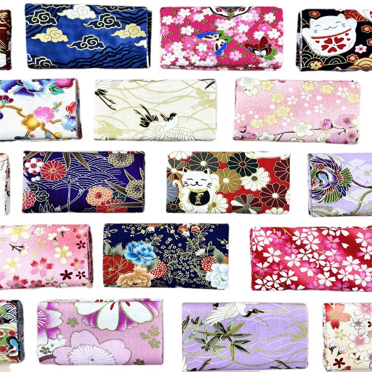 Tejida floral estilo japonés hand made algodón juego de tela estampada japonesa patchwork de bricolaje hecho a mano pequeña cabeza de tela floral 5 piezas