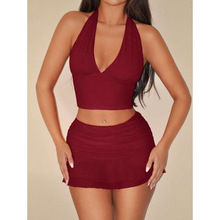 O 27946 Deep V halter backless camisole �� V ¶���Ҳ�����