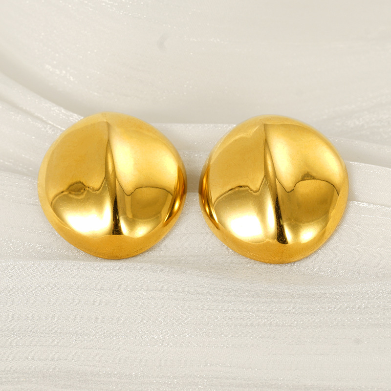 Pendientes de amor de acero inoxidable dorado de 18k de estilo INS europeo y americano Pendientes geométrico de pantalla simple francés femenino