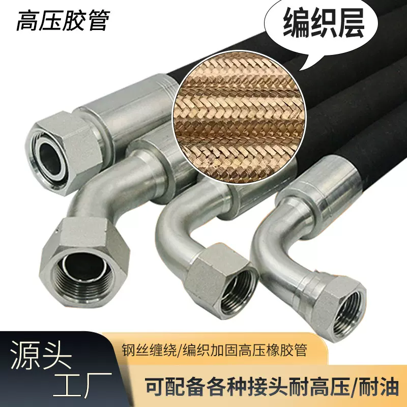 工厂直供机械制造、矿山高压胶管、超高压胶管1~4层钢丝编织/缠绕