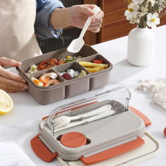 Amazon four-compartment plastic student lunch box Japanese-style sealed lunch box microwave heated lunch box