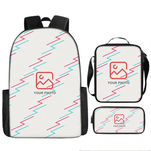 3D New Product Full Printing Peripheral Backpack Primary School Student Schoolbag Children's Lunch Bag Portable Pencil Case Xz