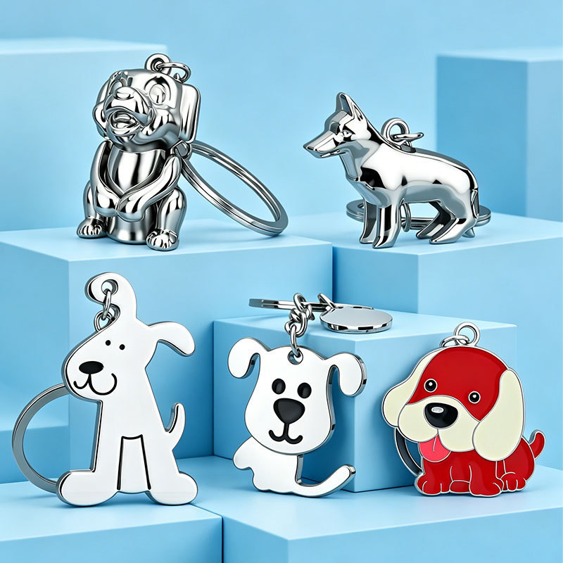 Creative Cartoon Pet Keychain Puppy Keychain Customized Small Pendant Shake Head Cat Keychain Activities Small Gift