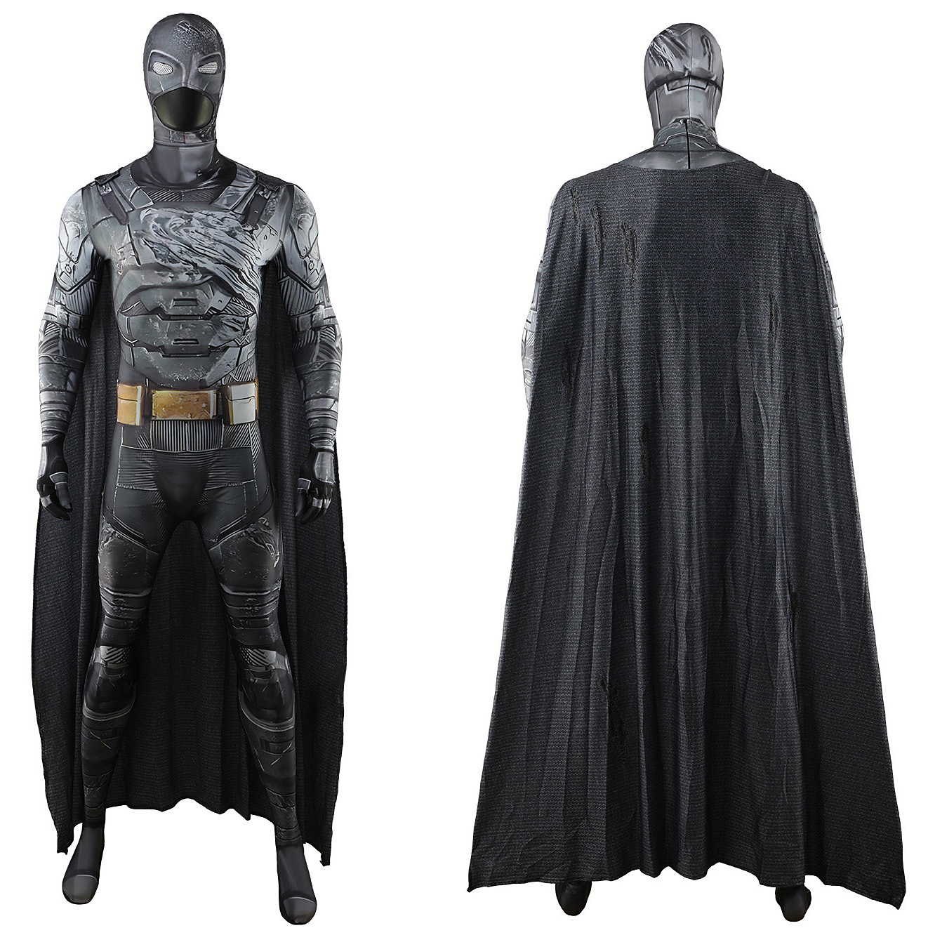 Batman Damaged ArmorJumpsuit Cosplay Cloak Costume Adult Kids Suit