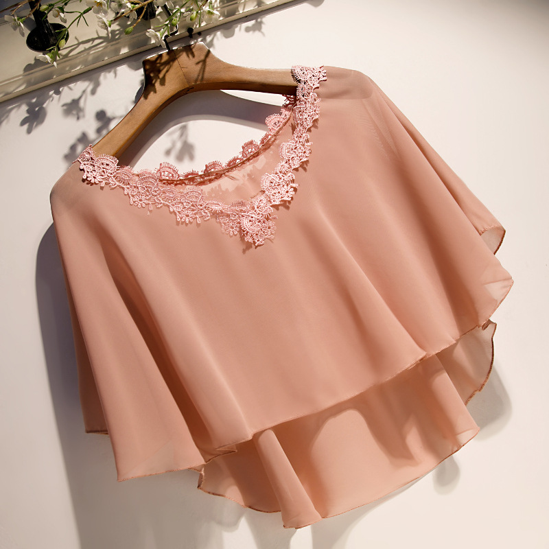 New pullover chiffon shawl front short b...