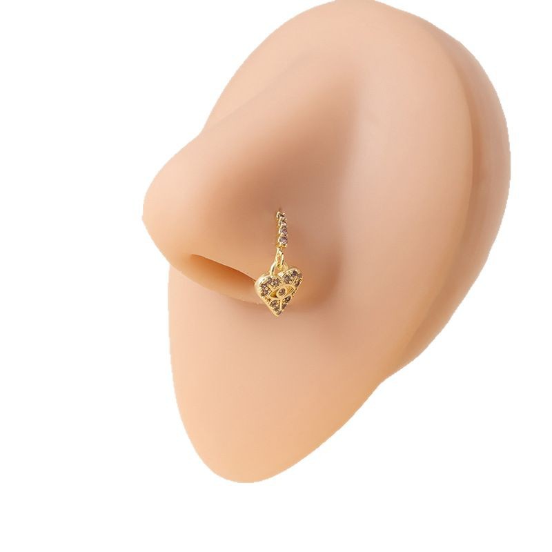Copper Zircon Nose Piercing Ring Butterfly Heart And Cross_voghion.com