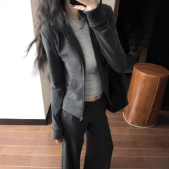 松弛感简约休闲运动套装2025秋冬新款修身显瘦气质外套裤子两件套
