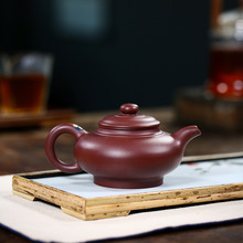 砂壶韵海 茶壶批发宜兴手工制作老紫泥紫砂壶 刻绘水扁大茶壶混批