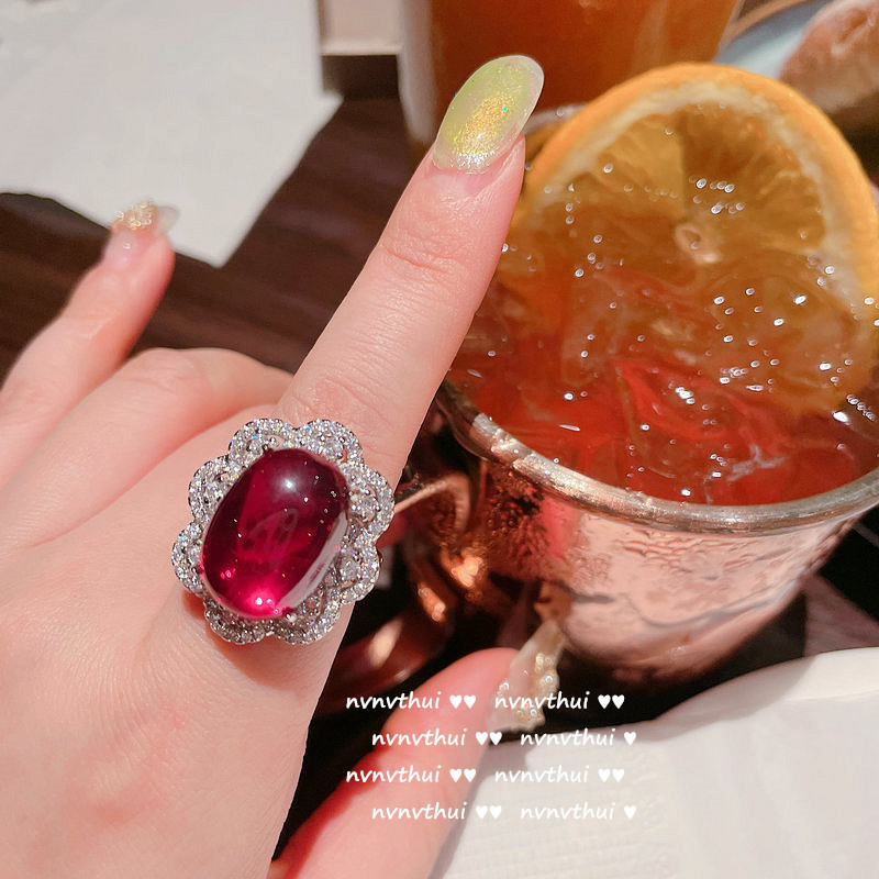 비둘기 피 비둘기 달걀 지르콘 꽃 오픈 링 원