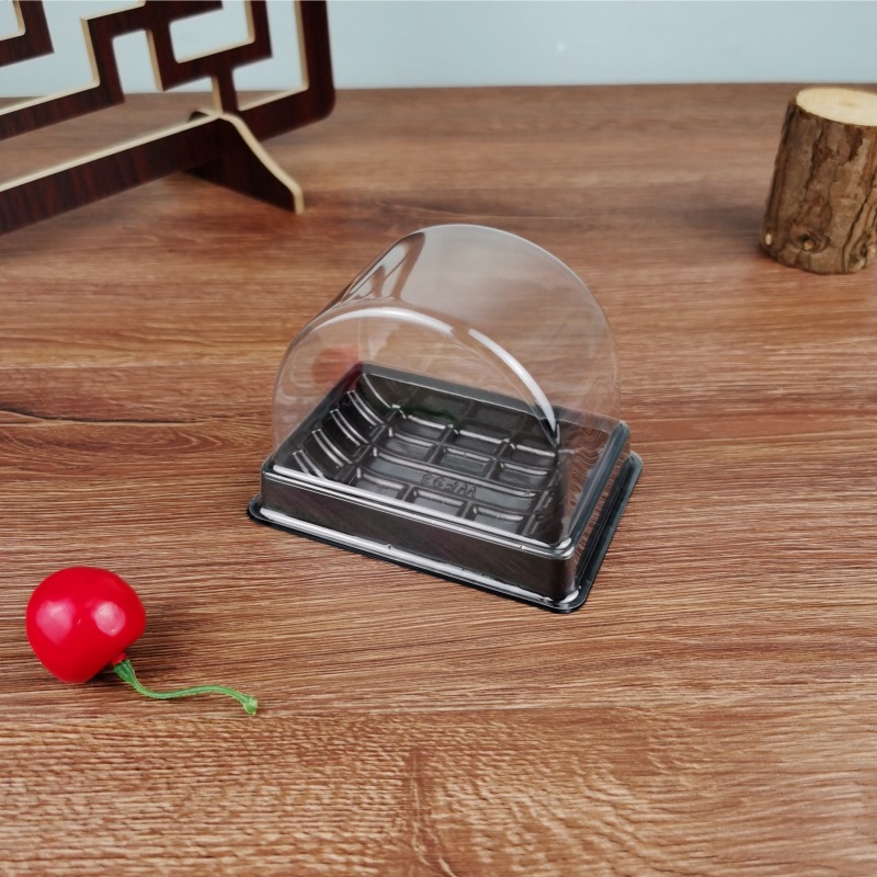 Hornear blister embalaje rollo de pastel suizo Tigre piel rollo semicírculo panqueque punto occidental arco de plástico transparente caja de embalaje