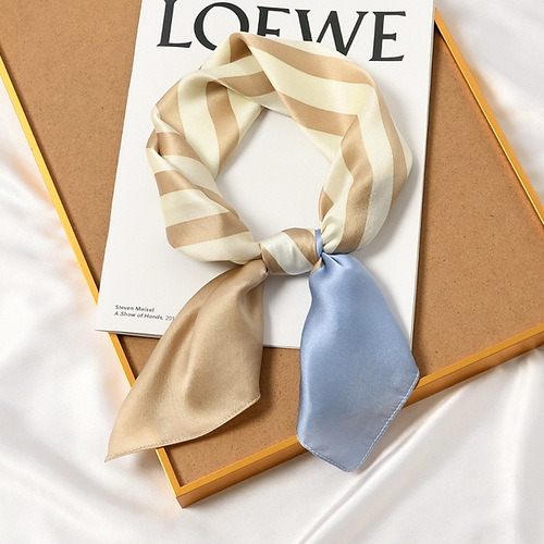 70cm Hangzhou Silk Women's Spring and Autumn Korean Version Versatile Scarf Small Scarf Real Silk Mulberry Silk Scarf Small Square Scarf