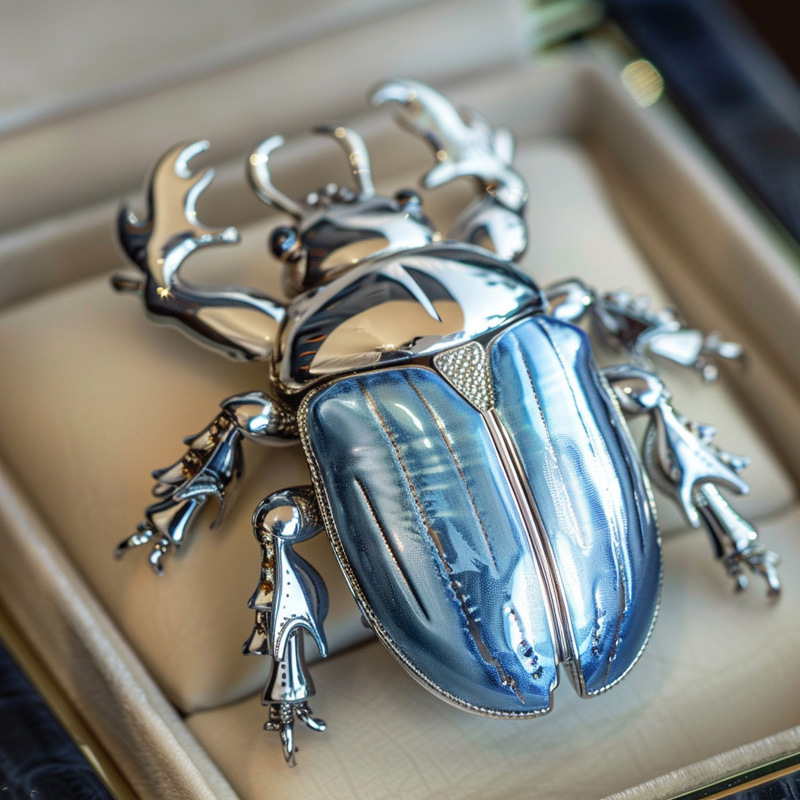 Spilla scarabeo blu in stile corte europea, spilla insetto dal design personalizzato_voghion.com