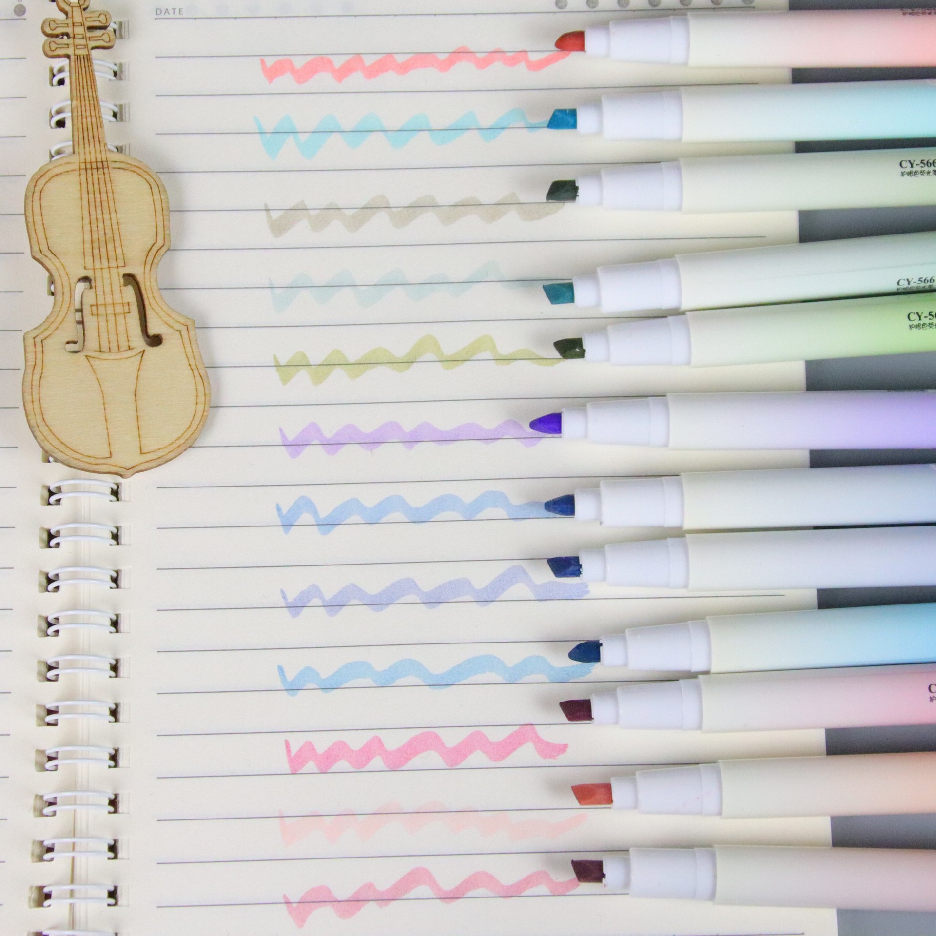 Bolsa de marcadores de colores degradados, 12 colores, protección para los ojos, bolígrafos fluorescentes, rotuladores para estudiantes, bolígrafos creativos y coloridos para manual