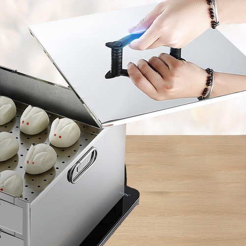 304 stainless steel small household two-layer rice noodle steamer with drawer-style cool skin machine, multi-functional mini steamer
