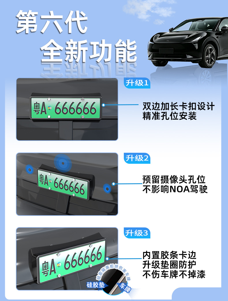 Suitable for the 2026 Xpeng L03 model: complete set of license plate frame modification and upgrade accessories, protective car supplies