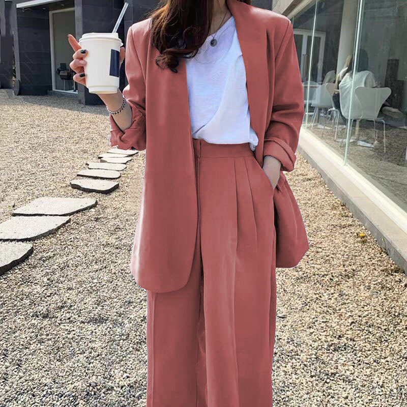 Raspberry-colored single-piece suit