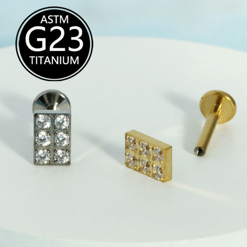 Labret piercing jewelry detail image