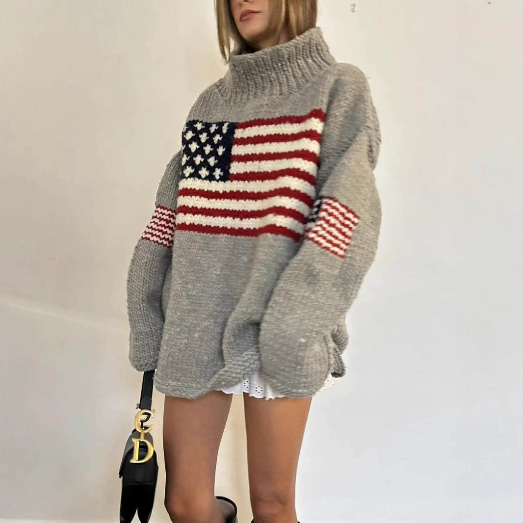 (Cross-border trading), knitted keep warm retro sweater, oversize
