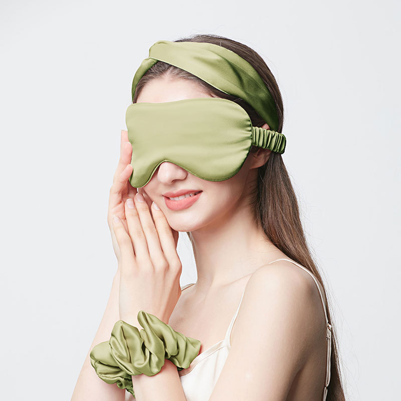 100% シルク睡眠アイマスク髪輪19ムサンシルク純色厚い遮光目を押さないクロスボーダー卸売り|undefined