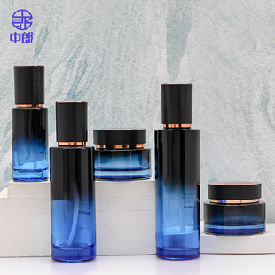 Zhonglang Qianyuan Shengshi Cosmetics Glass Bottle Essence Lotion Spray Bottle Face Cream Bottle Printable Logo Bottle