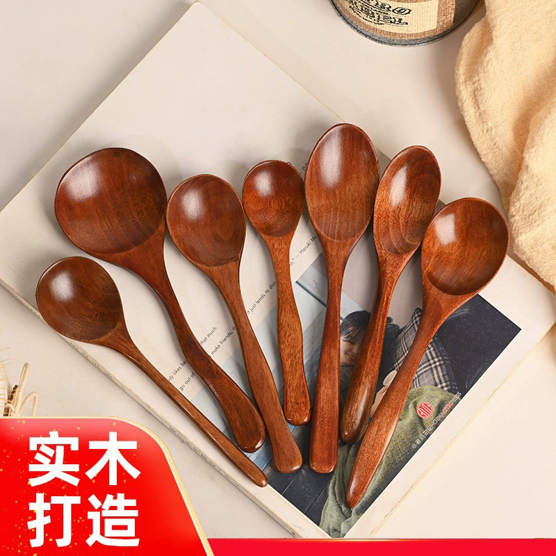 Spoon spoon of the spot, Ke Mu Laoshu, Home Creative Solid Wood Taste, Eat the same big spoonful of dessert spoons, spot